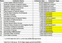 Top 20 North American Insect Collections